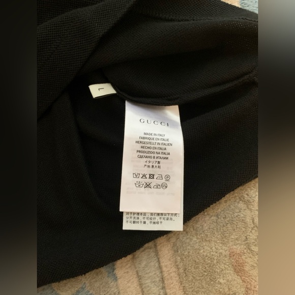 Men’s Gucci Kingsnake Embroidered Collar Polo Shirt Size: Large - Picture 4 of 5